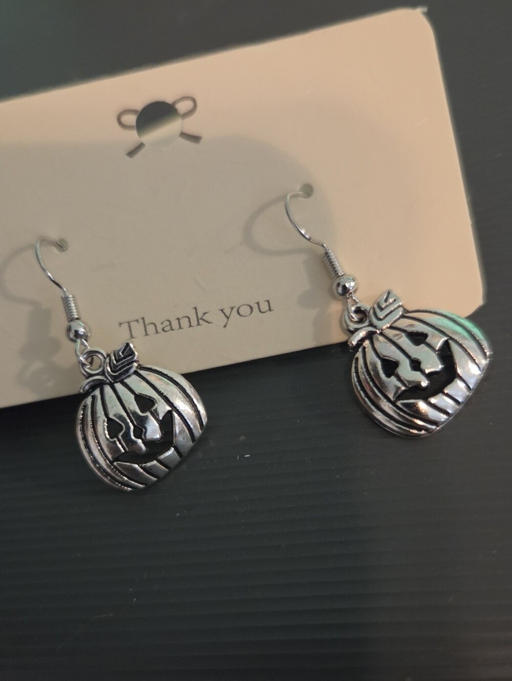 Silver Pumpkin Earrings